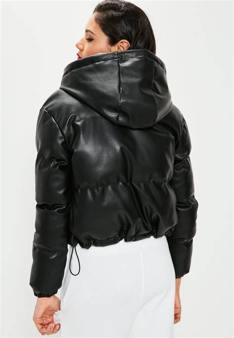 Women COAT | Missguided Plus HOODED PUFFER JACKET - Winter jacket - black/black denim - KR34715 Missguided Plus black M0U21U00H-Q11 0 en-GB