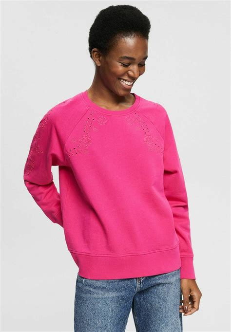 Women PULLOVER | Esprit MIT STICKEREI - Sweatshirt - pink fuchsia/mottled pink - QO55121 Esprit pink fuchsia ES121J0C7-J11 0 en-GB