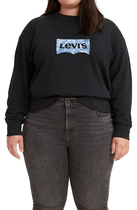 Women PULLOVER | Levi's® GRAPHIC STANDARD CREW - Sweatshirt - caviar/black - NZ73675 Levi's® caviar LE221J05S-Q11 0 en-GB