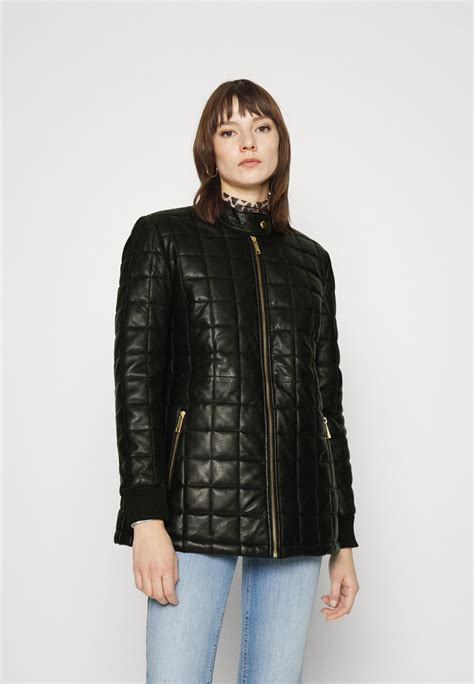 Women COAT | DEPECHE JACKET - Leather jacket - black - SX13599 DEPECHE black DE321U00B-Q11 0 en-GB