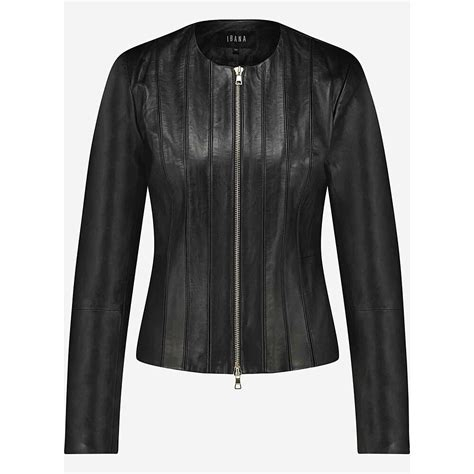 Women COAT | Ibana JANA - Leather jacket - black/stone - IO29754 Ibana black 21B21U02W-C11 0 en-GB