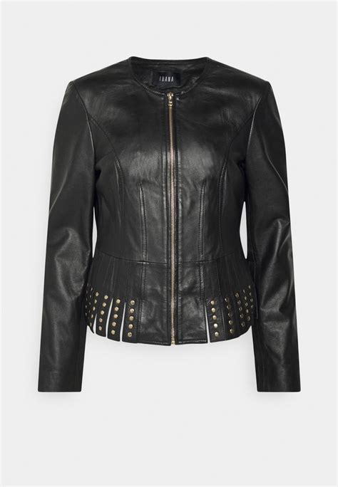 Women COAT | Ibana JANA - Leather jacket - black/stone - IO29754 Ibana black 21B21U02W-C11 0 en-GB