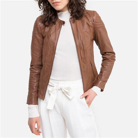 Women COAT | NAF NAF CLIM - Leather jacket - cognac/brown - XT37619 NAF NAF cognac NA521U036-O11 0 en-GB