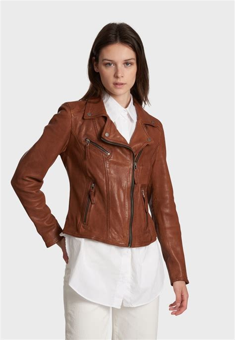 Women COAT | Oakwood CLIPS - Leather jacket - brown/cognac - OO62178 Oakwood brown OA121U09B-O11 0 en-GB