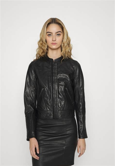 Women COAT | Pepe Jeans FLAWN - Leather jacket - black - BU25248 Pepe Jeans black PE121U04A-Q11 0 en-GB