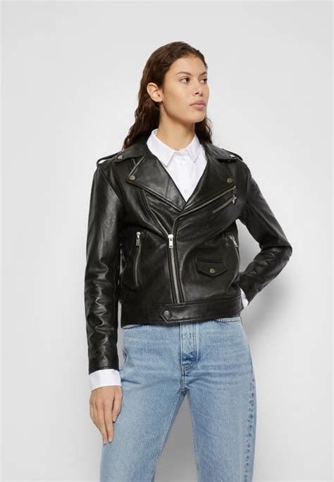 Women COAT | Pieces NICOLINA  - Leather jacket - black - QF82320 Pieces black PE321U04S-Q11 0 en-GB