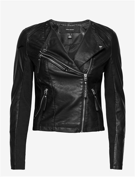 Women COAT | Vero Moda VMKERRIVIOLA SHORT COATED JACKET - Faux leather jacket - black - XT81338 Vero Moda black VE121G154-Q11 0 en-GB