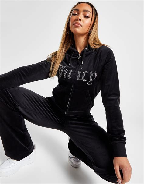 Women CARDIGAN | Juicy Couture RANDYZIP HOODIE - Zip-up sweatshirt - black - QK60325 Juicy Couture black JU741G008-Q11 0 en-GB