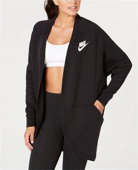 Women CARDIGAN | Nike Sportswear PLUS - Zip-up sweatshirt - black/black/white/black - TD83989 Nike Sportswear black/black/white NI121J0KJ-Q11 0 en-GB