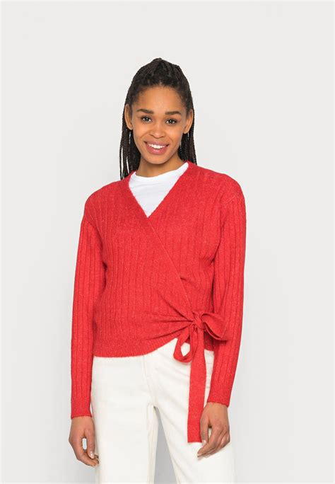 Women PULLOVER | Even&Odd WRAPPED CARDIGAN - Cardigan - red - AT48774 Even&Odd red EV421I0FI-G11 0 en-GB